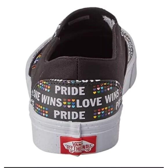 Vans Pride Womans Size 8 Love Wins Asher Slip On Black Glitter Rainbow S… - Picture 11 of 15